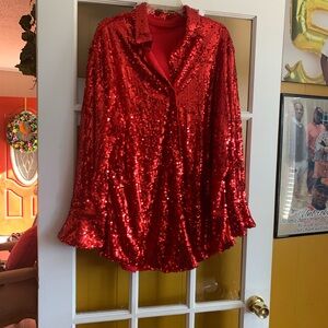 Red Sequin Blazer